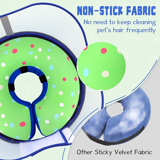 Elevated Inflatable Dog Cone Collar Alternative After Surgery, Dog Donut Collar, Soft Pet Cone to Stop Licking for Small Medium Large Dogs
