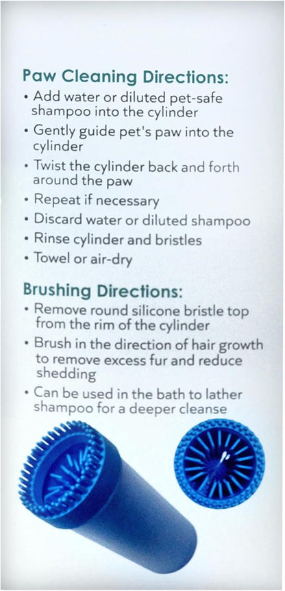 2-in-1 Pet Paw Cleaner - Extra Large - For Extra Large Dogs Like German Shepherds, Great Danes, St. Bernards, Boxers, and Mastiffs - Portable