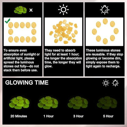 20-Pack Glow in The Dark Rocks, 1.77" Resin Outdoor Garden Decorations Luminous Pebbles Stones for Garden Plants/Aquarium/Backyard Path, Aquarium Gravel [Orange]