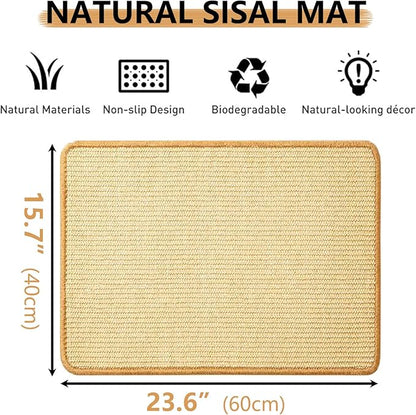 Oncpcare Rabbit Scratch Mat - Natural Bunny Scratching Pad for Claws and Teeth Care, Chew Toys, Pet Cage Bedding for Biting, Sleeping, Nesting - 24x16