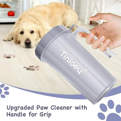 Paw Cleaner with Handle for Large Dogs - Effectively Cleans Muddy Paws and Feet for Dogs & Pets (Gray)