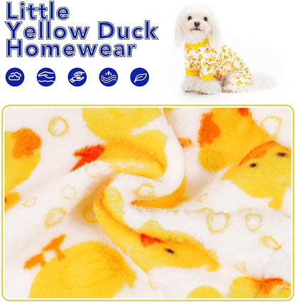 Paiaite Dog Pajamas Onesie: Comfortable Four-Legged Apparel for Small, Medium, & Large Dogs, Polyester Material for Comfort, Wrinkle Resistance, Moisture Wicking, Stretchiness Cartoon Duck XS