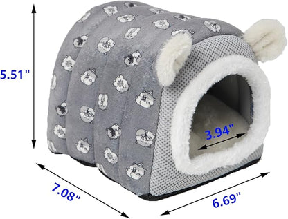 YUANST Hedgehog Bed Cave Hideout Hedgehog House Hedgehog Accessories, Hamster Small Animals Cage Supplies Warm House (Grey)