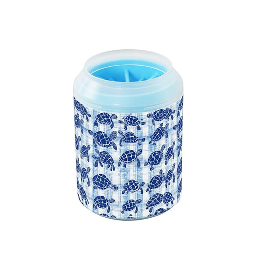 Dog Paw Cleaner Cups for Dogs Pets Foot Washer Paw Scrubber for Medium Small Cats Dogs Cleaning Cup Blue Sea Turtle Tie Dye