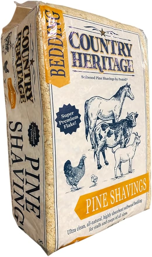Country Heritage Premium Pine Shavings Ultra Clean Highly Absorbent Softwood Bedding for Stalls and Chicken Coops (35 LB)