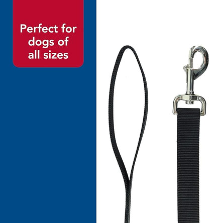 Coastal Pet Single-Ply Dog Leash - Sturdy Pet Leash - Comfortable & Stylish - Resists Fraying - Vibrant & Fade-Resistant Color - Black, 3/8" x 6'