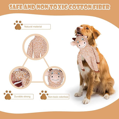 Raccoon No Stuffing Dog Toys for Large Dogs, Squeaky Crinkle Interactive Dog Animals, Plush Teething Toys to Keep Them Busy, Cute Funny Dogs Gifts for Small Medium Large Breed