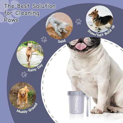 Paw Cleaner for Dogs Medium Small Breed with Handle | Dog Paw Cleaner to Clean Muddy Paws | Dog Foot Cleaner Paw Washer for Dogs & Pets| Dog Feet Washer (Gray)
