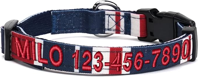 Pawtitas Personalized Dog Collar Extra Small Dog Collar Embroider Name Phone Number Puppy Collar Adjustable Customized Collar for Extra Small Dogs Breeds Multicolor Dog Collar