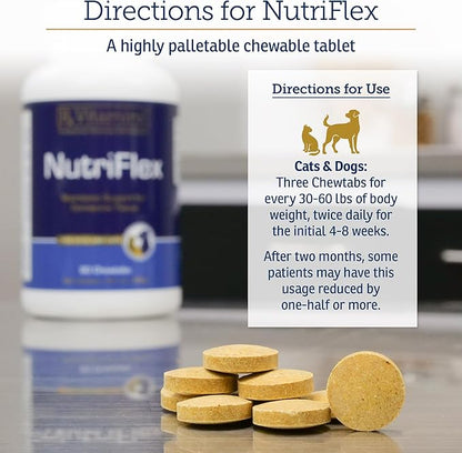 Rx Vitamins NutriFlex for Cats & Dogs - Glucosamine for Dogs Hip and Joint Supplement - with Bovine Collagen and Chondroitin - Joint Pain Relief & Anti Inflammatory - Beef Liver (90 Chews)