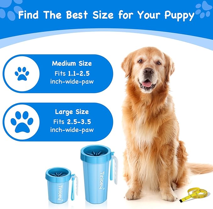 Paw Cleaner with Handle for Large Dogs and Pets | Foot Washer to Clean Muddy Dog Paws