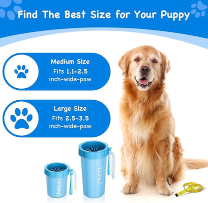 Paw Cleaner with Handle for Large Dogs and Pets | Foot Washer to Clean Muddy Dog Paws