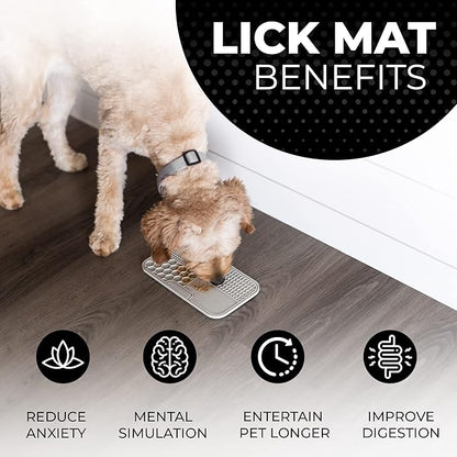 Pup Culture Dog Lick Mat for Dogs, Feeding Pad for Anxious Pets Plus 4 Different Puzzles for Mental Stimulation for Dogs - Supports Mental, Dental, and Digestive Health, Bite Resistant and Heavy Duty
