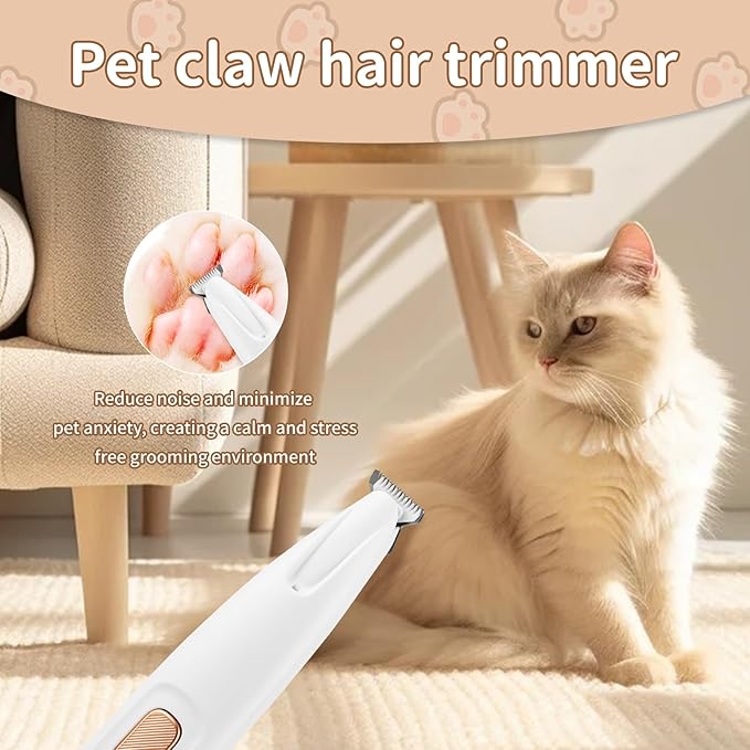 Upgraded Electric Dog Paw Trimmer, Paw Trimmers for Dog's Feet, Rechargeable Pet Shaver with LED Light, Low Noise Pet Hair Clippers for Paws Eyes Ears Face Rump