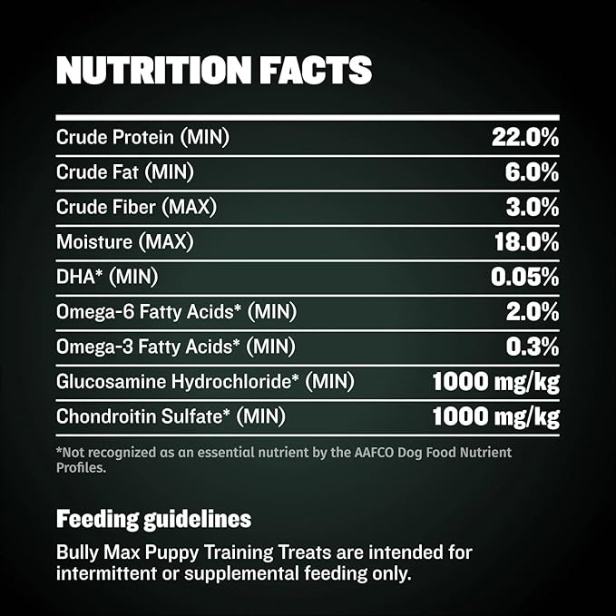 Bully Max Puppy Training Treats - Soft Chews Dog Food Supplements & Vitamins for Brain, Skin & Coat Health - Glucosamine & Chondroitin for Joint Support – Multivitamin Food Topper for Puppies - 2 Bags