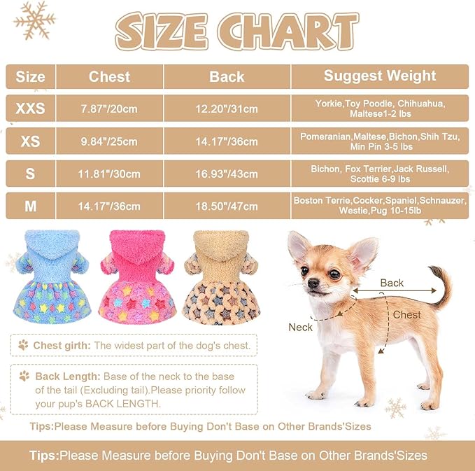 Dog Hoodie Dog Sweater Winter Puppy Clothes for Small Dogs Boy Girl Pet Hoodies Cold Weather Doggie Coats Fall Doggy Sweatshirt for Chihuahua Yorkie Cat Sweater Costume, Khaki, M