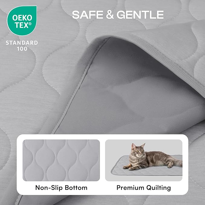 Luciphia Waterproof Cooling Mat for Dogs Couch Cover Q-MAX>0.5, Leakproof Pet Pad Non-Slip Throw Blanket for Cat Puppy Crate Bed Protector Outdoor (Cloud Grey, 30x40 inches)