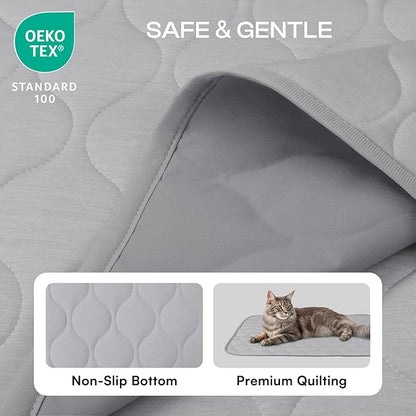 Luciphia Waterproof Cooling Mat for Dogs Couch Cover Q-MAX>0.5, Leakproof Pet Pad Non-Slip Throw Blanket for Cat Puppy Crate Bed Protector Outdoor (Cloud Grey, 30x40 inches)