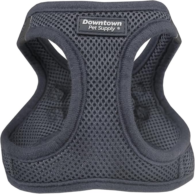 Downtown Pet Supply Step in Dog Harness No Pull, XX-Large, Charcoal - Adjustable Harness with Padded Mesh Fabric and Reflective Trim - Buckle Strap Harness for Dogs