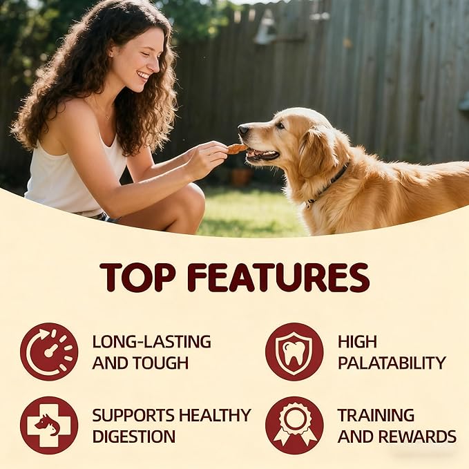 TailParty Turkey Tendons for Dogs with Fish Oil & Taurine: All-Natural Dental Chew Stick, Rawhide Alternative, Long-Lasting Training-Reward Treats for Health-Conscious Pet Owners