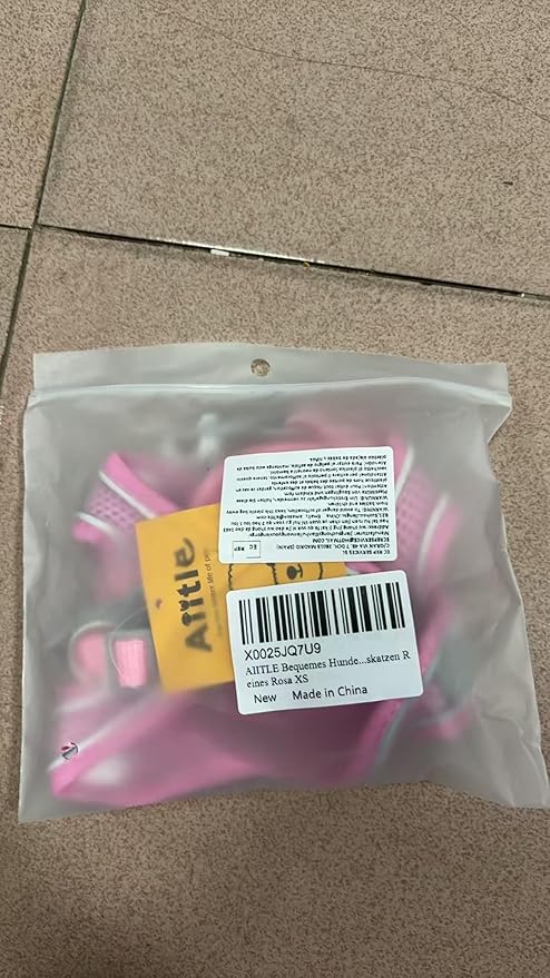AIITLE Comfortable Dog Harness and Leash Set for Walking - Summer Step in Vest Harness,Reflective Bands, Adjustable No Pull Puppy Essentials, for Small Dogs and House Cats Pure Pink XS