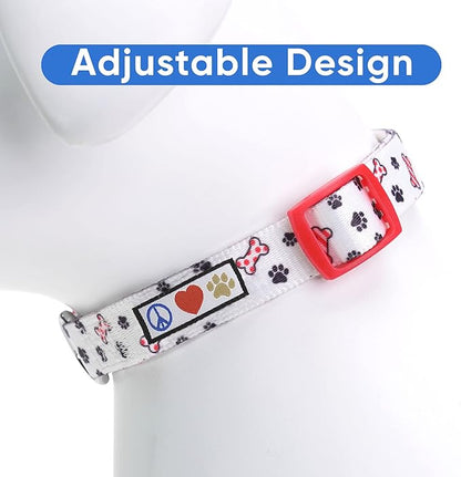 Pawtitas Personalized Dog Collar Dog Soft Adjustable Puppy Collar Customizable Embroidered add Pet Name Phone Number or Phrase Small Dog Christmas