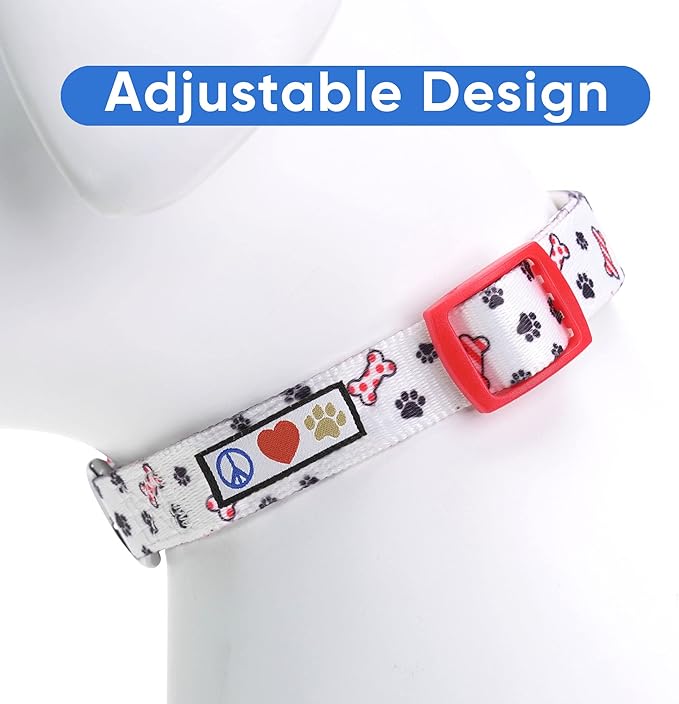 Pawtitas Personalized Dog Collar Dog Soft Adjustable Puppy Collar Customizable Embroidered add Pet Name Phone Number or Phrase Medium Dog Christmas