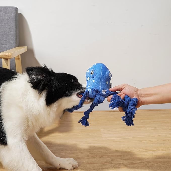 Sedioso Dog Toys, Dog Plush Toy for Large Breed, Large Plush Dogs Stuffed Animal, Puppy Chew Toys for Puppy, Small, Middle, Big Dogs (Octopus)