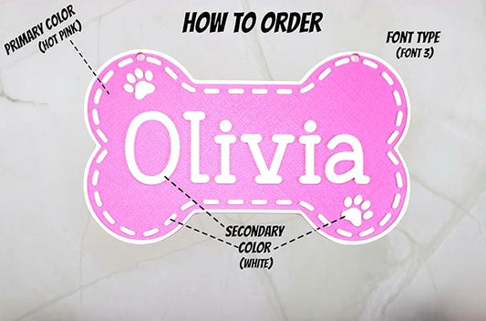 Personalized Dog Name Sign Custom Kennel Name Plate Puppy Name Sign Dog Bone Sign Personalized Crate Custom Pet Sign Dog House Sign Dog Tag (Large)