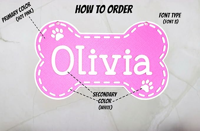 Personalized Dog Name Sign Custom Kennel Name Plate Puppy Name Sign Dog Bone Sign Personalized Crate Custom Pet Sign Dog House Sign Dog Tag (Medium)