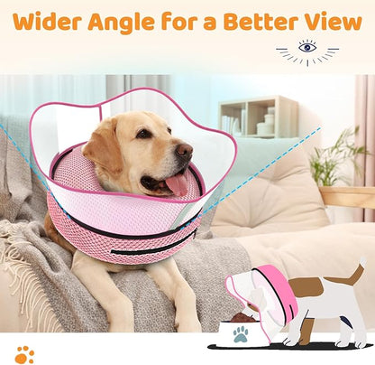 Supet Raised Inflatable Dog Cone Alternative Collars for After Surgery, Dog Donut Collar After Surgery, Soft Pet Cone for Small Medium Large Dogs to Stop Licking