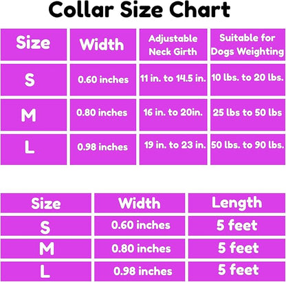 Dog Collar and Leash Set - Durable Polyester Material -Adjustable -Safe Metal Buckle-Cute Summer Dog Leash and Collar Set for Small, Medium and Large Dogs