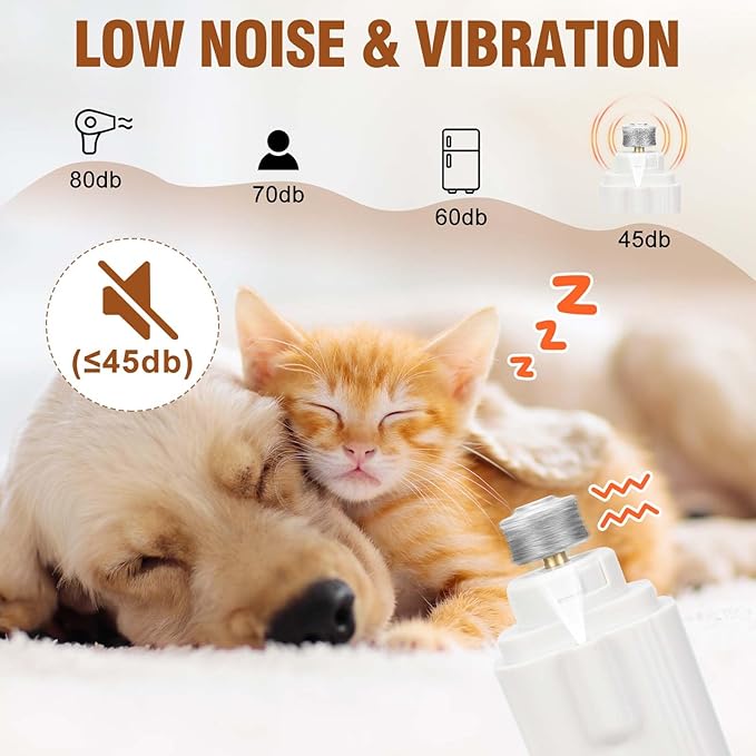 2-in-1 Dog Nail Grinder & Dog Nail Clippers- Gentle Drill Trimmer with Led Light for Large Medium Small Dogs Cats Pets Claw(Green)