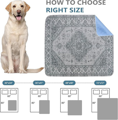 Qeils Washable Pee Pads, Reusable Puppy Pads Super Absorbent Leakproof Dog Training Pads, Non-Slip Wee Wee Pads for Crate, Floor, Potty Pads Feeding Mat Dog Pee 2 Pack 36"x41"