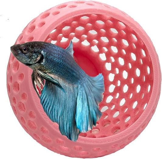Betta Bulb Hide 2.0 | Betta Rest Fish Tank Ornament Large | Aquarium Cave with Suction Cup for Small Fish Tank, Betta Habitat, Shrimp Hideout, Aquatic Decor Large (Bubblegum Pink)