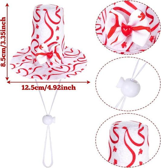 2Pcs Dog Valentines Outfit Costume Set, Dog Love Heart Hat and Collar Set for Small Medium Pets Dogs Cats Holiday Party Props