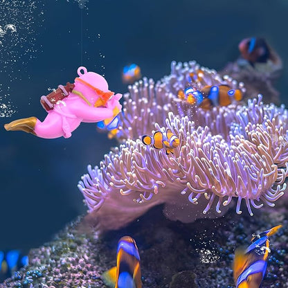 onesimcr Floating Fish Tank Decorations, Aquarium Decorations, Lovely Diver Fish Tank Decorations, Floating Device Fish Tank Accessories，Suitable for All Kinds of Fish Tanks(Purple)…