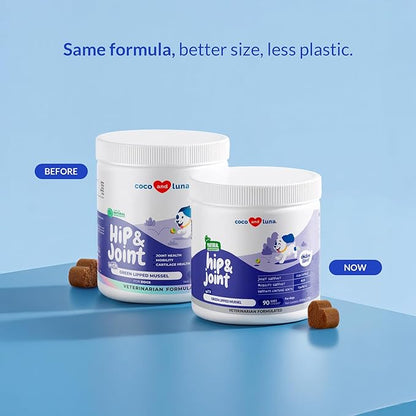 Hip and Joint Supplement for Dogs - with Glucosamine, Green Lipped Mussel, Turmeric, Chondroitin, Fish Oil, MSM and Yucca Schidigera for Dog Joint Relief & Mobility.