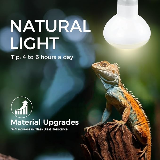 MISDOOD Reptile Heat Lamp 150W, 2 Pack Daylight UVA Basking Light Bulbs with E26 Base for Lizards, Turtles, Snakes and Amphibians