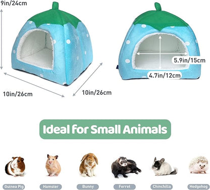 Tierecare Guinea Pig Hideout Bed Dwarf Rabbit House Cave Accessories Cozy Hide-Out for Little Bunny Hedgehog Ferret Chinchilla&Other Small Animals