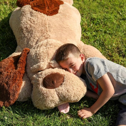 MaoGoLan 51" Giant Dog Plush, Life Size Large Stuffed Animal Dog, Fluffy and Cuddly Stuffed Puppy Stuffed Animal Throw Pillow Toy Birthday for Girls Kids