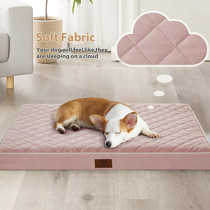 WNPETHOME Orthopedic XL Dog Bed for Crate, Waterproof Extra Large Dogs Bed with Removable Washable Cover, Multi-Needle Quilting Dogs Crate Bed