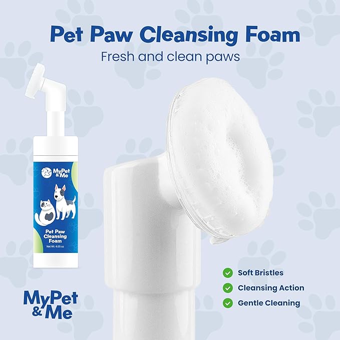 My Pet & Me - Dog Paw Cleaner - Foaming Cleanser for Easy Cleaning - No-Rinse Dog Paw Washer - Gentle Foot Cleaner for Dogs - Paw Wash for Small & Large Dogs - 4.05 oz