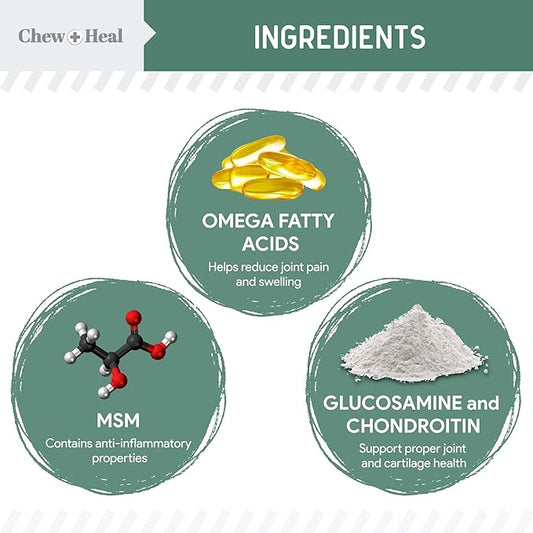 Glucosamine for Dogs Hip and Joint Supplement - 120 Senior Dogs Mobility Soft Chews - Made with Glucosamine, MSM, Chondroitin, Green Lipped Mussels and More - Made in The USA