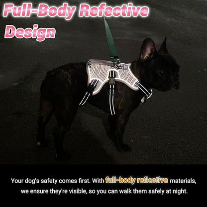 BELPRO Multi-Use Support Dog Harness, Escape Proof No Pull Reflective Adjustable Vest with Durable Handle, Dog Walking Harness for Big/Active Dogs (Pink, L)