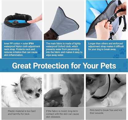 Dog Cone Collar for Dogs After Surgery Extra Long, Adjustable Comfy Dog Elizabethan Pet Collar Cone for Large Dogs Anti-Lick Protective Wound
