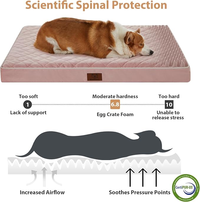 WNPETHOME Orthopedic Dog Bed for Crate, Waterproof Extra Large Dogs Bed with Removable Washable Cover, Multi-Needle Quilting Dogs Crate Beds