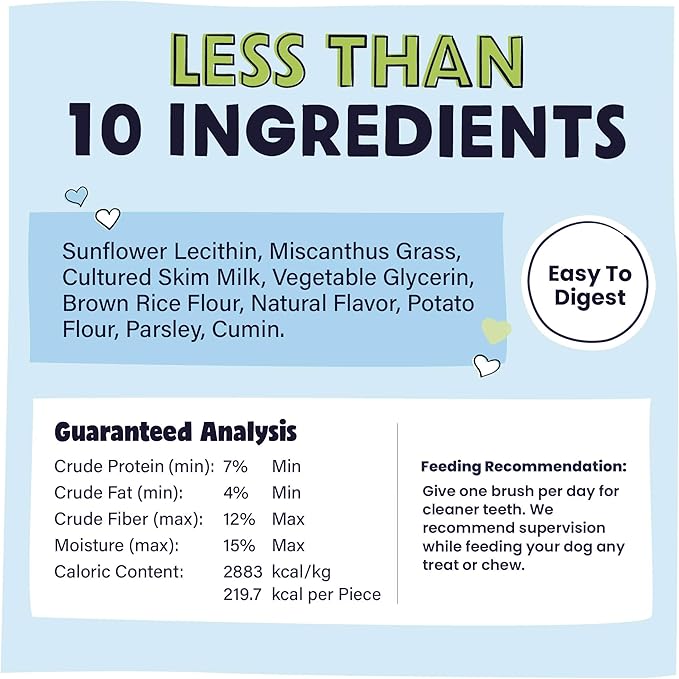 Pawstruck Natural Dental Chews for Medium Large Dogs & Puppies - Vet Recommended Brush Stick Treats Made in USA Breath Freshener to Improve Oral Hygiene & Clean Teeth - 30 Count - Packaging May Vary