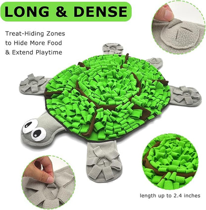 Snuffle Mat for Dogs, Tortoise-Themed Slow Feeder for Small/Middle/Large Breed, Durable Washable Portable Pet Feeding Mat, Nose Work Training Pad, Anxiety Relief & Mental Stimulation(M, Green)