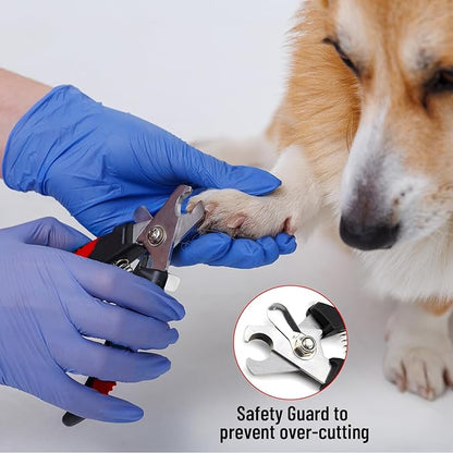 Pet Hair Remover Glove - 4-in-1 Grooming Kit with Hair Removal Glove, Nail Clippers, Comb & File - Dog & Cat Grooming Tools for Furniture, Clothes & Fur”